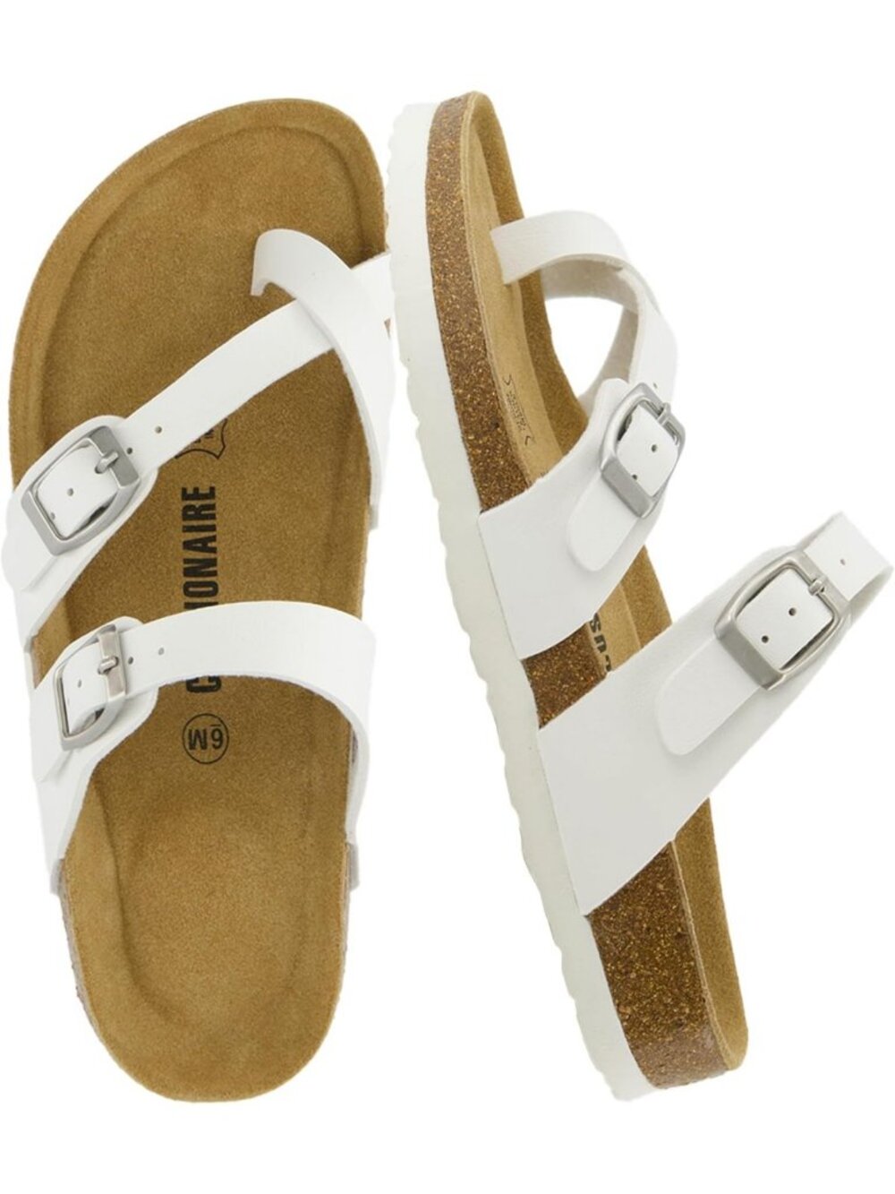 Comfortable Women's Summer Sandals with Cork Footbed & Adjustable Straps - Wide